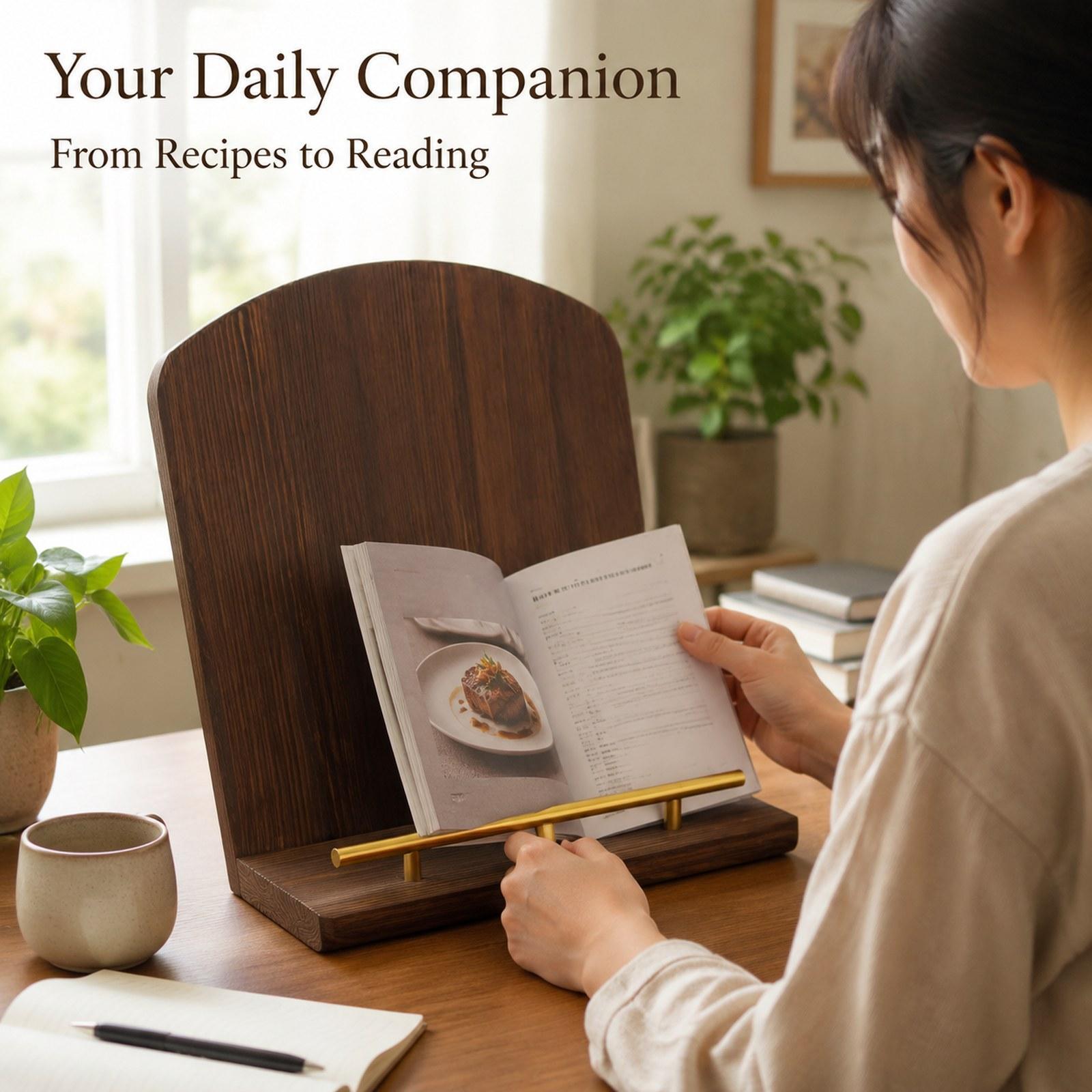 Home Cooking Recipe - ที่วางตำราอาหารไม้ ที่วางหนังสือสูตรอาหารอเนกประสงค์ ถาดใส่ของตกแต่งสำหรับโต๊ะทำอาหาร ของตกแต่งบ้าน ของขวัญ