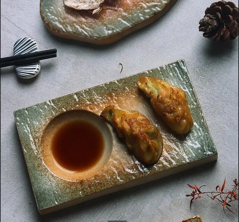 Home Cooking Japanese Food - วินเทจเซรามิกจานสเต็กญี่ปุ่นโรงแรมร้านอาหารซาซิมิซูชิอาหารทําอาหารจานบ้านบนโต๊ะอาหาร