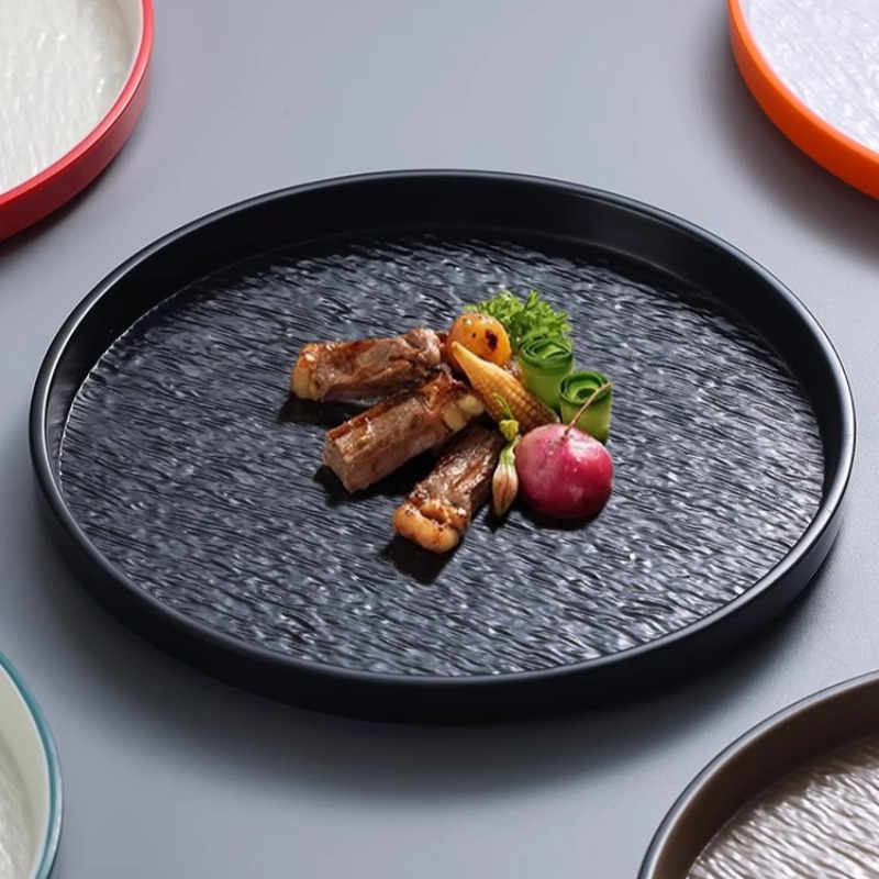 Home Cooking Steak - โมเดิร์นหินเมลามีนสเต็กพาสต้าแผ่นญี่ปุ่นย่างเนื้อช้อนส้อมบ้านทําอาหารจานเครื่องครัวตกแต่ง