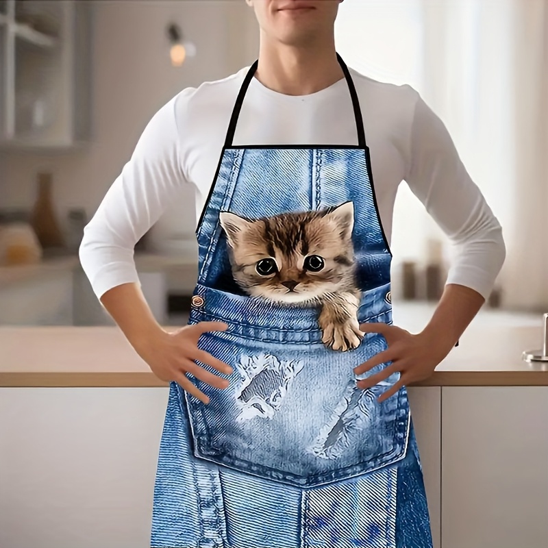 ผ้ากันเปื้อนครัวแมวกระเป๋าสีฟ้ - Home Cooking For Cats บทวิจารณ์และราคา
