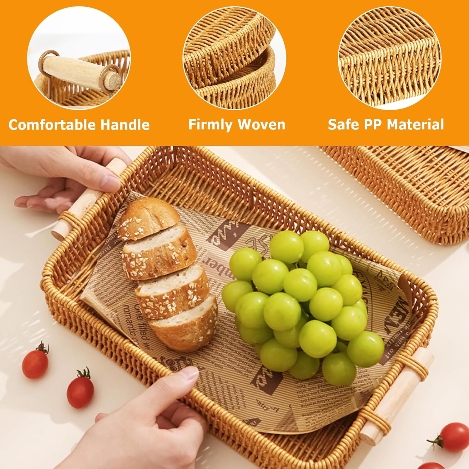ถาดหวายทรงสี่เหลี่ยมสำหรับใส่ผ - Home Cooking Recipes บทวิจารณ์และราคา
