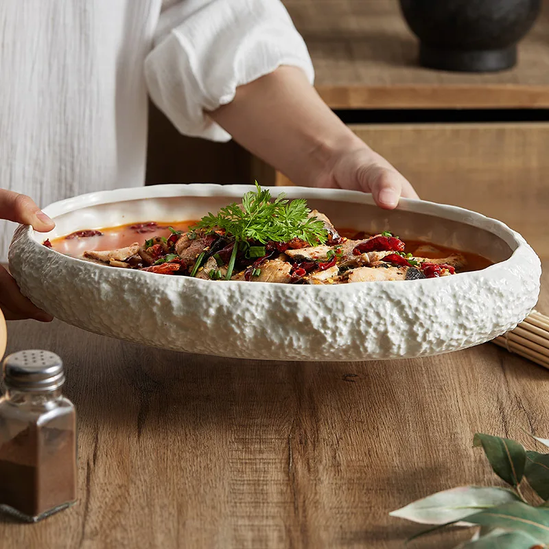 จานเซรามิกรูปไข่สำหรับทำอาหาร  - Home Cooking Steak บทวิจารณ์และราคา