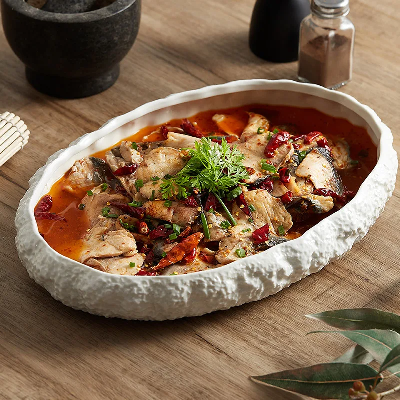 จานเซรามิกรูปไข่สำหรับทำอาหาร  - Home Cooking Steak บทวิจารณ์และราคา
