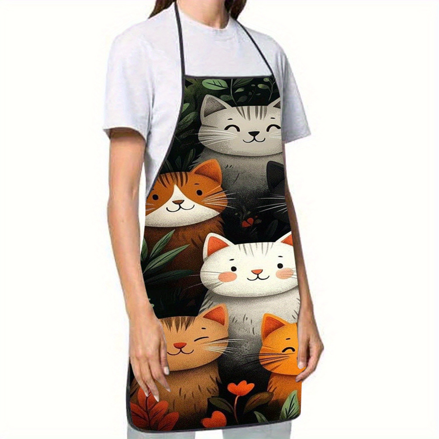 ผ้ากันเปื้อนโพลีเอสเตอร์ลายการ - Home Cooking For Cats บทวิจารณ์และราคา