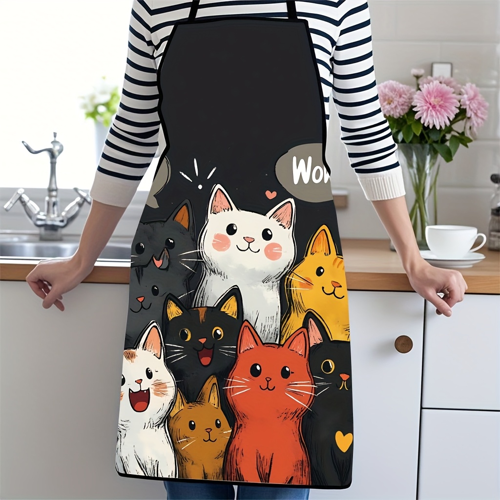 ผ้ากันเปื้อนโพลีเอสเตอร์ลายการ - Home Cooking For Cats บทวิจารณ์และราคา