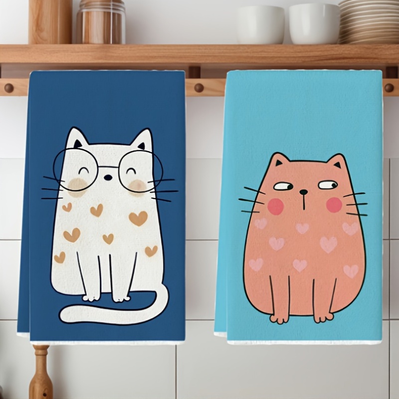 6 ชิ้น, ผ้าเช็ดครัวลายแมว 6 สี - Home Cooking For Cats บทวิจารณ์และราคา
