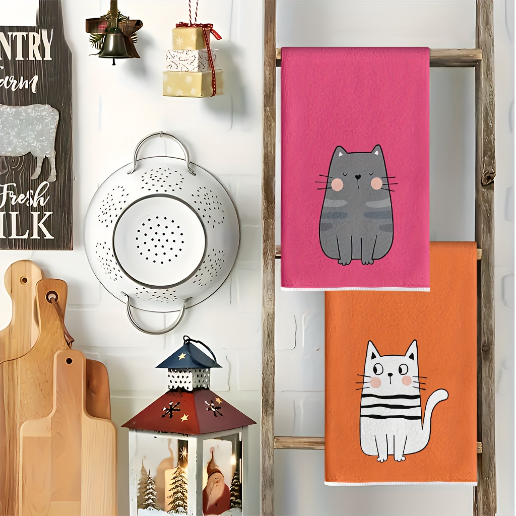 6 ชิ้น, ผ้าเช็ดครัวลายแมว 6 สี - Home Cooking For Cats บทวิจารณ์และราคา