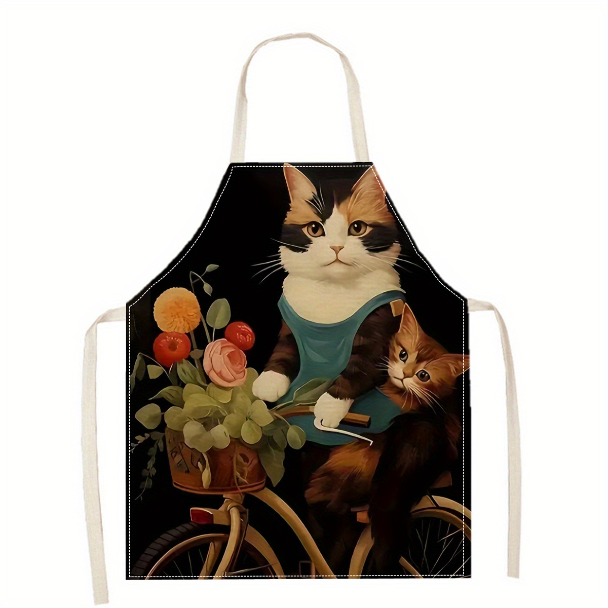 ผ้ากันเปื้อนลินินลายแมวตลกใส่แ - Home Cooking For Cats บทวิจารณ์และราคา